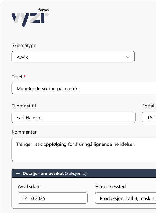 Skjemaoversikt