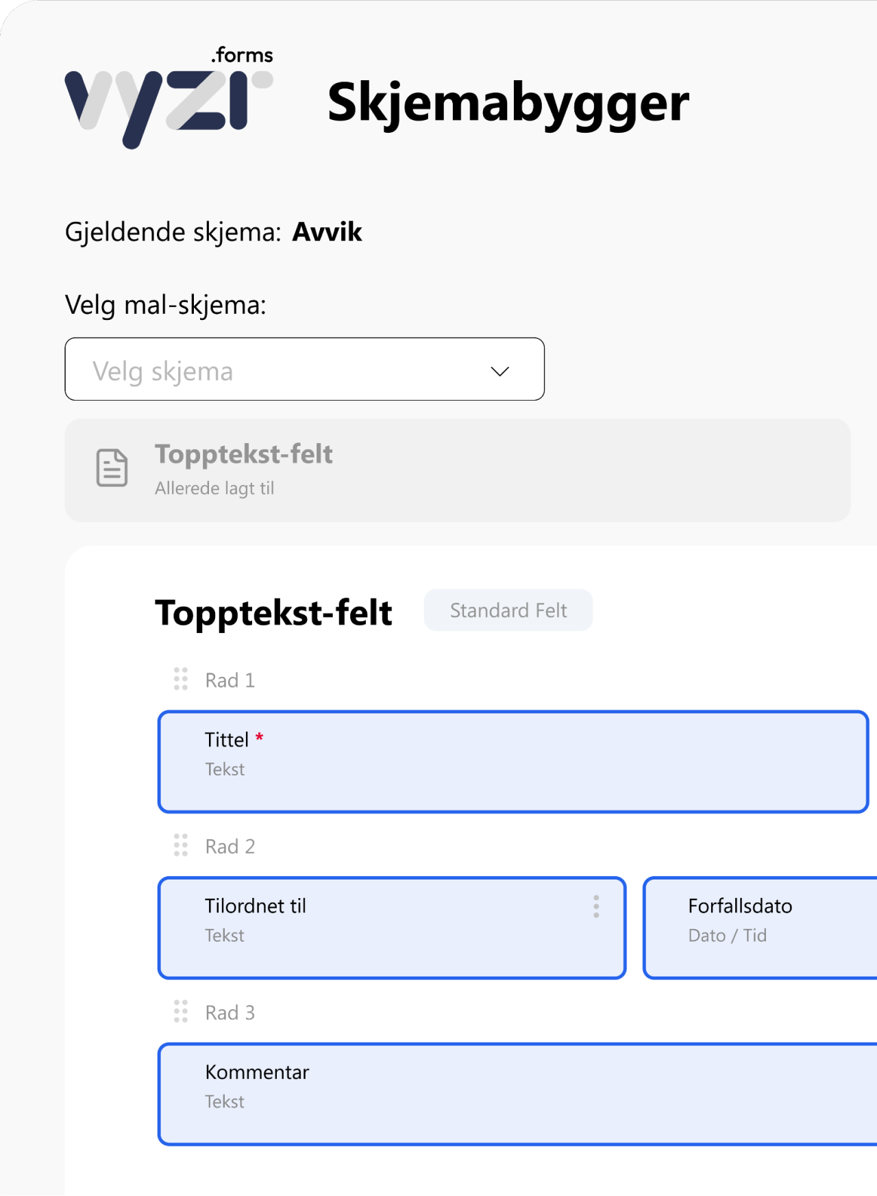 Detaljert skjema